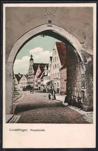 AK Gundelfingen / Donau, Hauptstrasse mit Gasthaus zum Adler