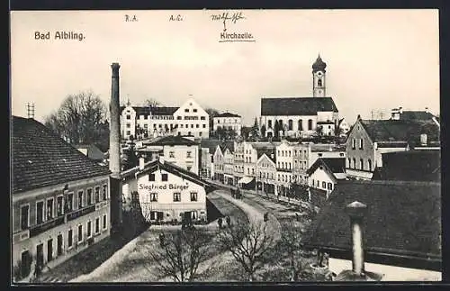 AK Bad Aibling, Kirchzeile mit Gasthaus von Siegfried Bürger