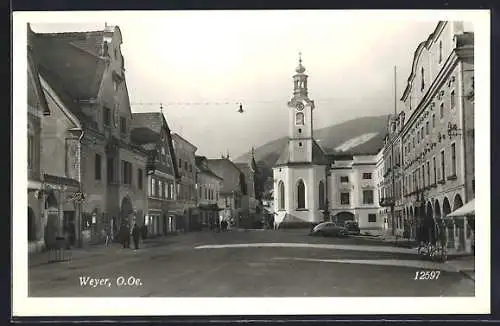 AK Weyer, Ortsansicht mit Strassenblick