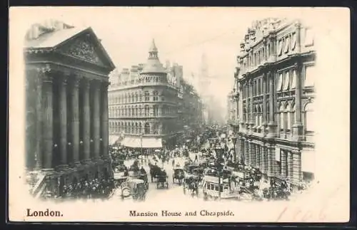 AK London, Mansion House, Traffic on Cheapside