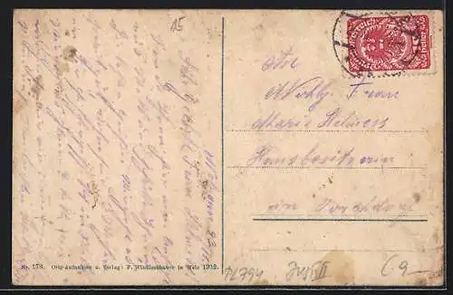 AK Wels, Kaiser Josefplatz mit Mädchen