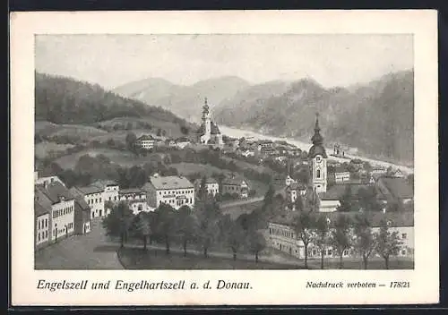 AK Engelhartszell a. d. Donau, Teilansicht mit Stift Engelszell