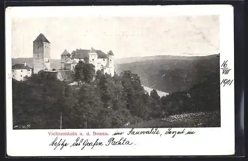 AK Vichtenstein, Teilansicht auf Burg mit Umgebung