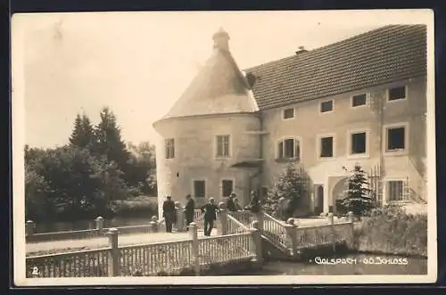 AK Gallspach, Touristen am Schloss