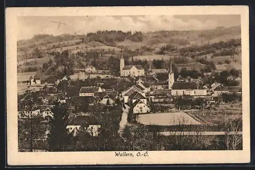 AK Wallern /O.-Oe., Ortsansicht mit Kirche