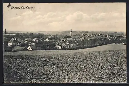 AK Andorf, Ortsansicht mit Kirche