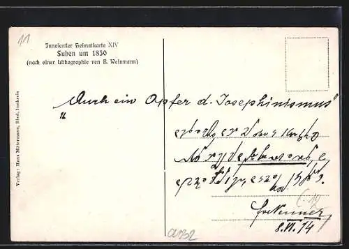 AK Suben, Stadtansicht mit dem Stift