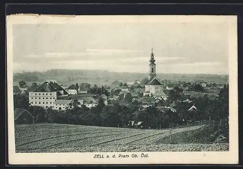 AK Zell a. d. Pram, Ortsansicht mit der Kirche