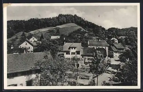 AK Haibach, Wein- und Gasthaus zur Mauth J. Altmann mit Umgebung und Strasse aus der Vogelschau