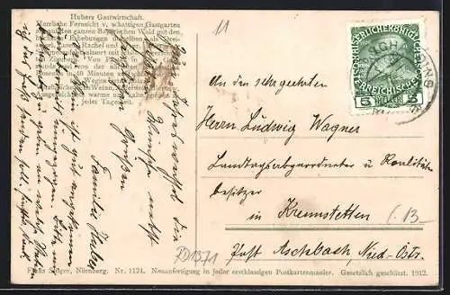 AK Freinberg /Ober-Österreich, Hubers Gasthaus mit Garten