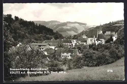 AK Edlitz a. d. Aspangbahn, Teilansicht mit Kirche