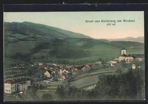 AK Kirchberg am Wechsel, Teilansicht mit Kirche