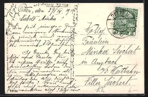 AK Pitten /N.-Oe., Blick zur Burg