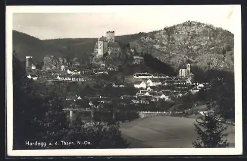 AK Hardegg a. d. Thaya, Teilansicht mit Schloss