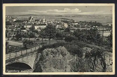 AK Eggenburg /Niederdonau, Teilansicht mit Brücke