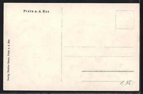 AK Prein a.d. Rax, Teilansicht mit Kirche