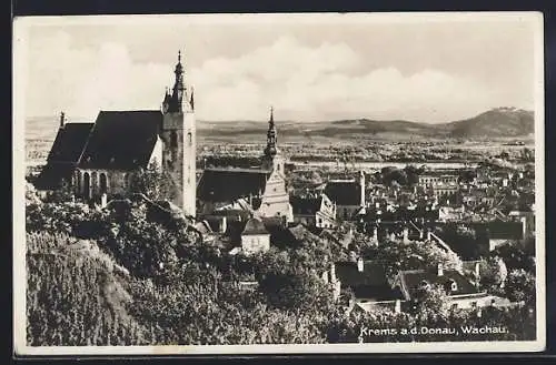 AK Krems a. d. Donau, Teilansicht mit Kirche