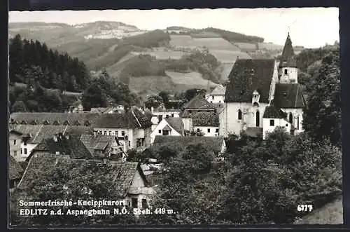 AK Edlitz a. d. Aspangbahn, Teilansicht mit Kirche