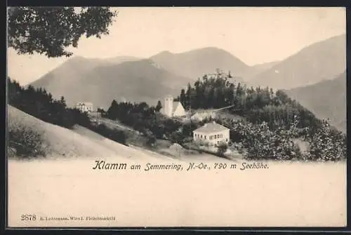 AK Breitenstein /N.-Oe., Klamm am Semmering, Blick zum Ort