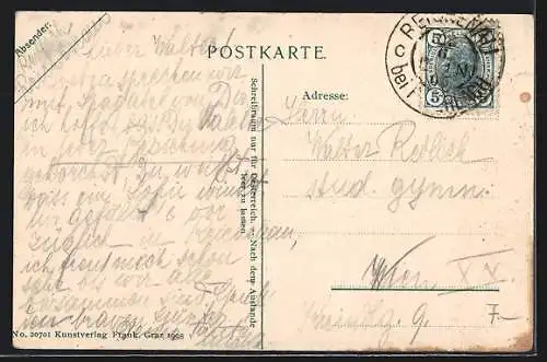 AK Reichenau an der Rax, Teilansicht mit Kirche