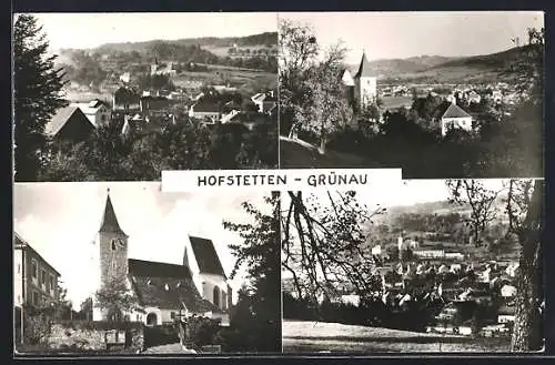 AK Hofstetten-Grünau, Teilansicht, Kirche, Ortspartie