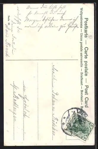 AK Zwerge tanzen um einen Weihnachtsbaum