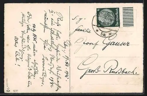 AK Schornsteinfeger mit Leitern auf Schlittschuhen, Neujahrsgruss