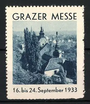 Reklamemarke Graz, Grazer Messe 1933, Stadtansicht