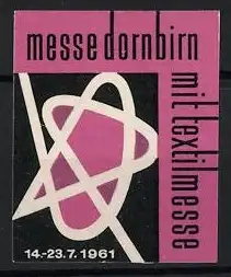 Reklamemarke Dornbirn, Messe mit Textilmesse 1961, abstraktes Symbol