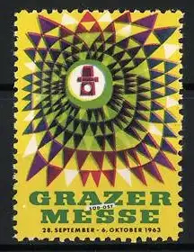 Reklamemarke Graz, Grazer Messe 1963, Abstrakte Muster und Kreuzsymbol