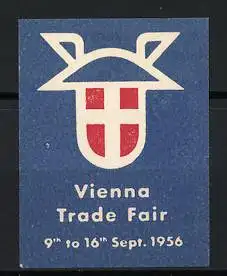 Reklamemarke Wien / Vienna, Trade Fair 1956, Wappen mit Helm