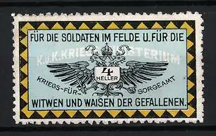 Reklamemarke Für die Soldaten im Felde, Doppeladler-Emblem