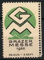 Reklamemarke Graz, Grazer Messe 1922, Logo und Berge