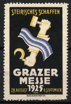 Reklamemarke Graz, Grazer Messe 1925, Hammer und Sichel