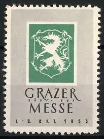 Reklamemarke Graz, Grazer Messe, 1955, Löwe im Wappen