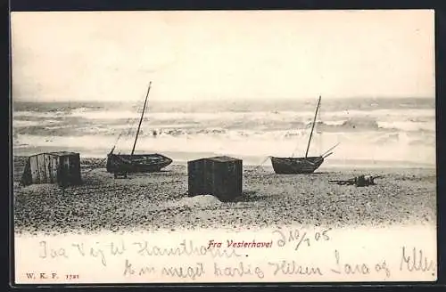 AK Vesterhavel, Boote auf dem Strand