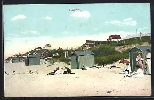 AK Tisvilde, Urlauber am Strand