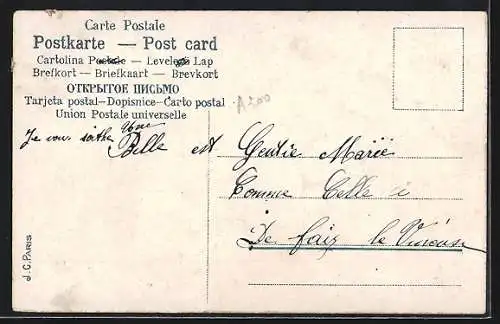 AK Ehepaar während der Hochzeit