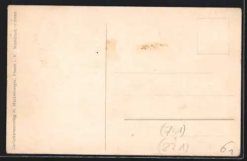 Lied-AK Hilmar Mückenberger: Bergmannsglück, Lied in Mundart, Bauernfamilie in der Stube