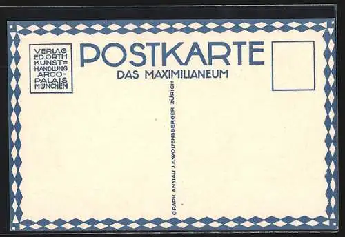 Künstler-AK Ernst E.Schlatter: München, Das Maximilianeum am Fluss