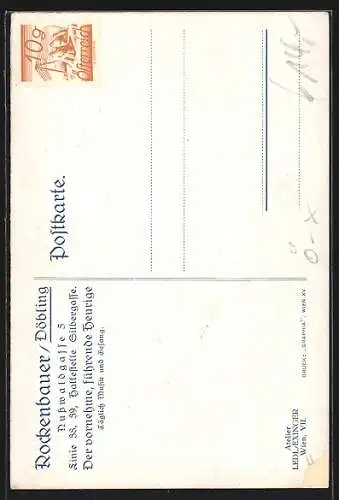 AK Döbling, Gasthaus Döbling in der Nusswaldgasse, Gitarrenspieler und Tänzerin