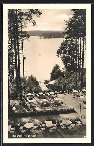 AK Niedersee /Masuren, Restaurant mit Seeblick