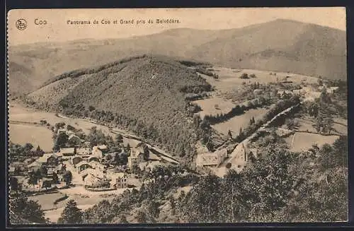 AK Coo, Panorama de Coo et Grand pris de Belvédère