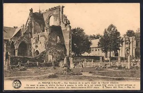 AK Aulne, L`Abbaye, Vue Générale de la partie Ouest de l`Eglise abbatiale