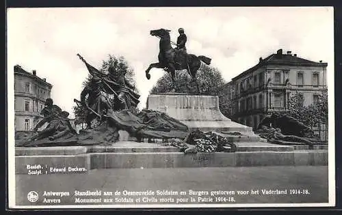 AK Anvers, Monument aux Soldats et Civils morts pour la Patrie