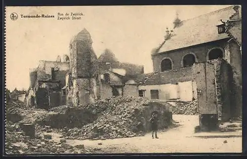 AK Termonde, Ruines, Rue de Zwyvick