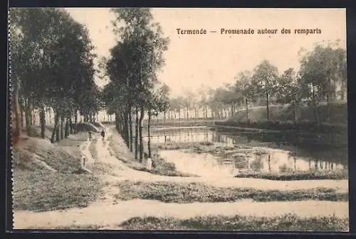 AK Termonde, Promenade autour des remparts