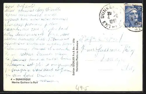 AK Dunkerque, Navire quittant le port, Leuchtturm, Dampfer