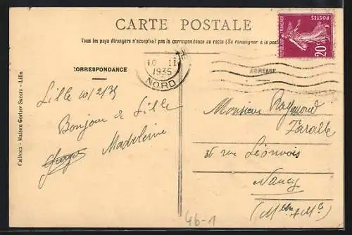 AK Lille, Faidherbe et la Préfecture, Strassenbahn