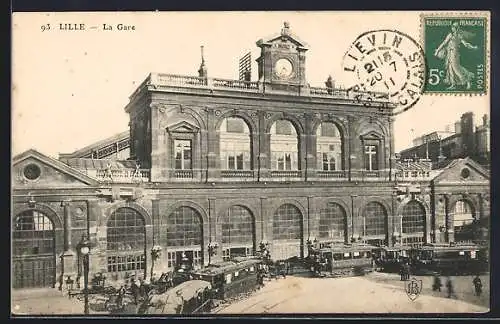 AK Lille, la Gare, Blick auf den Bahnhof